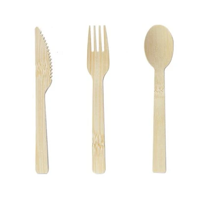 Cubiertos desechables de bambú de 140 mm/5,5 pulgadas